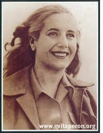 Evita Peron smiles